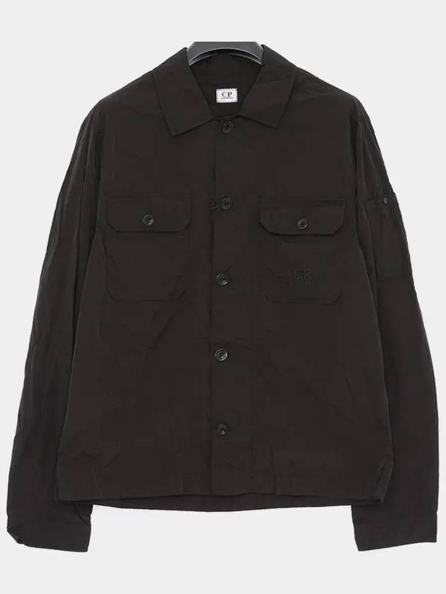 Chrome R Pocket Over Long Sleeve Shirt Black - CP COMPANY - BALAAN 4