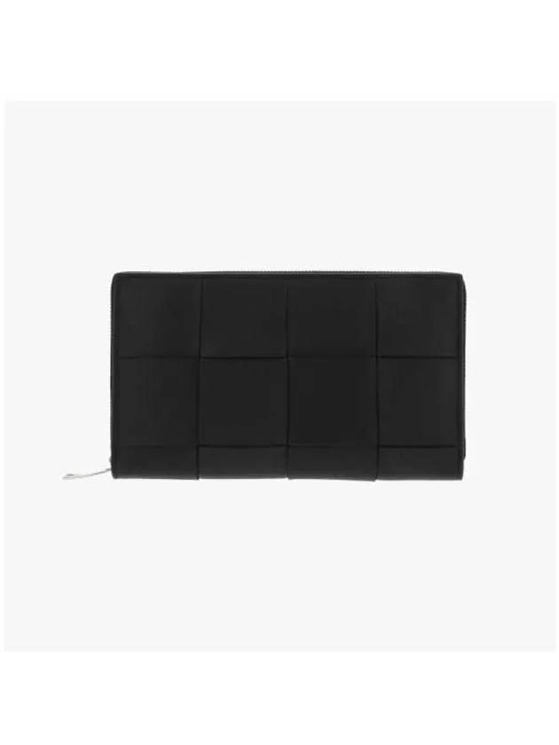 Cassette Zipper Long Wallet Black - BOTTEGA VENETA - BALAAN 5