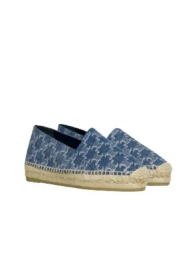 Triomphe Stamped Denim Espadrilles Navy - CELINE - BALAAN 2