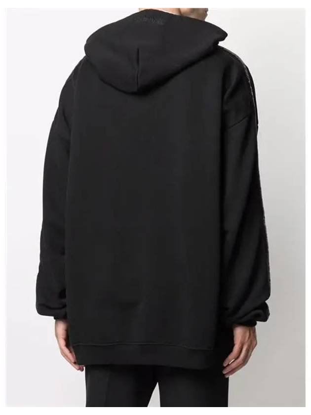 Side Logo Tape Overfit Hoodie Black - VETEMENTS - BALAAN 6