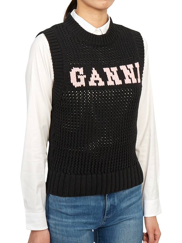 Cotton Rope Vest Black - GANNI - BALAAN 6