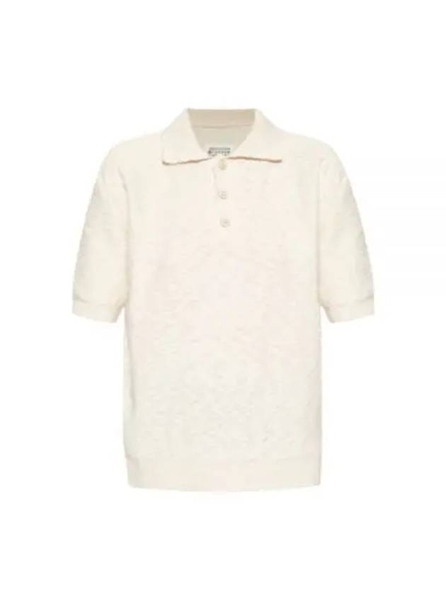 Nostalgic Boucle Knit Polo Shirt Off White - MAISON MARGIELA - BALAAN 2