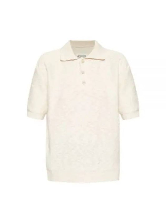 Nostalgic Boucle Knit Polo Shirt Off White - MAISON MARGIELA - BALAAN 2