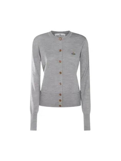 Bea Logo Wool Cardigan Grey - VIVIENNE WESTWOOD - BALAAN 2