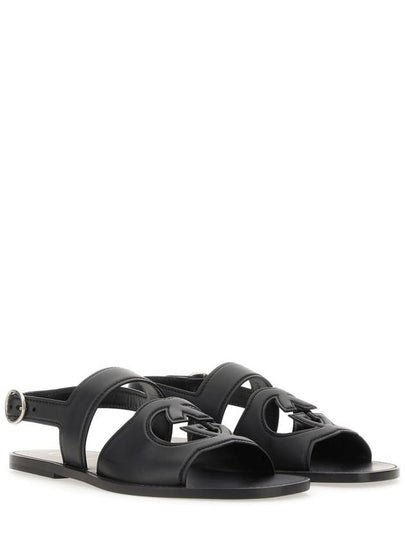 Men's Interlocking G Leather Sandals Black - GUCCI - BALAAN 2