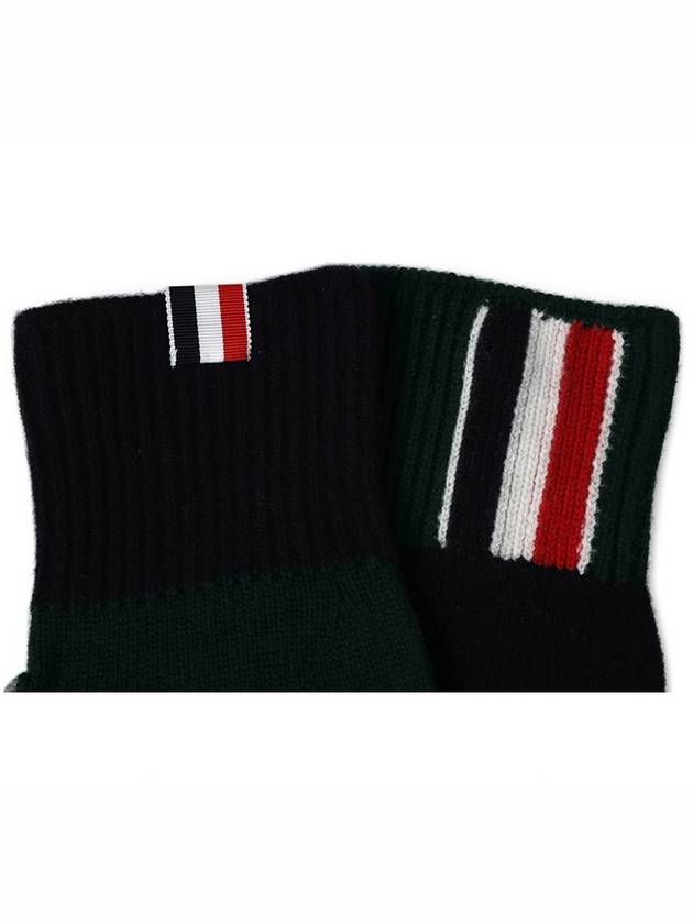 Funmix Merino Jersey Striped Gloves Green - THOM BROWNE - BALAAN 4