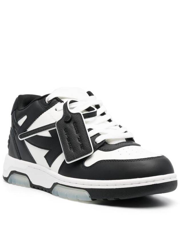 Out of Office Leather Low-Top Sneakers White Black - OFF WHITE - BALAAN 4