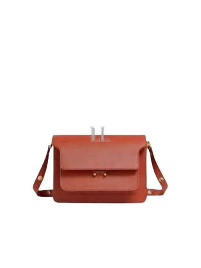 Trunk Saffiano Leather Shoulder Bag Orange - MARNI - BALAAN 2