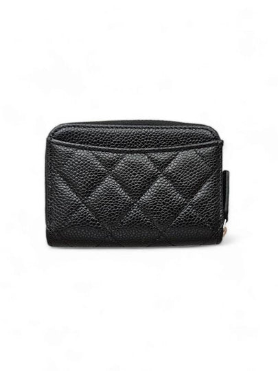 Classic Caviar Black Zipper Card Wallet Silver AP0216 - CHANEL - BALAAN 2