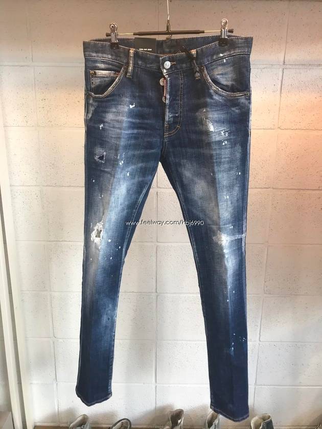 Leather Patch Skater Jeans Blue - DSQUARED2 - BALAAN 5