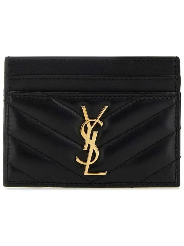 Cassandre Matelasse Lambskin Card Wallet Black - SAINT LAURENT - BALAAN 3