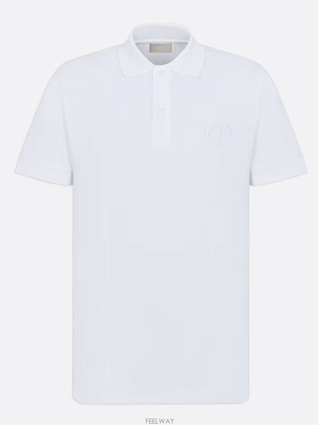 CD Icon Cotton Polo Shirt White - DIOR - BALAAN 4