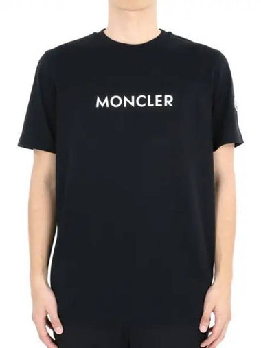 Men s Logo Patch Cotton Short Sleeve Black 8C00034 89AJS 999 271774 1065234 - MONCLER - BALAAN 1