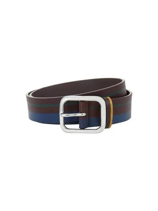 Color combination striped leather belt dark brown 271955 - PAUL SMITH - BALAAN 1