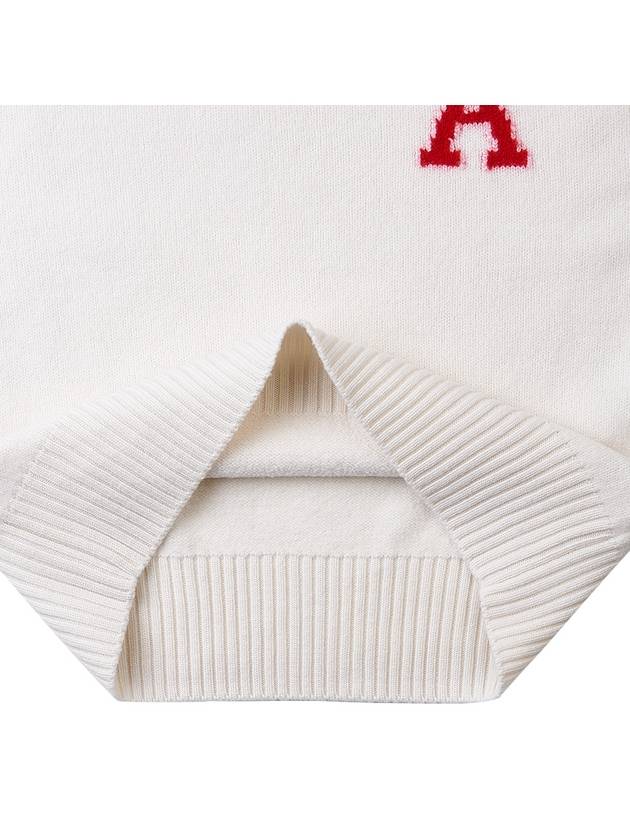 Heart Logo Knit Turtleneck White - AMI - BALAAN 9