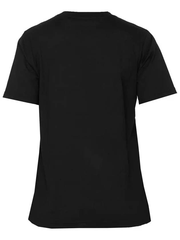 Logo Print Crew Neck Cotton Short Sleeve T-Shirt Black - BURBERRY - BALAAN 4