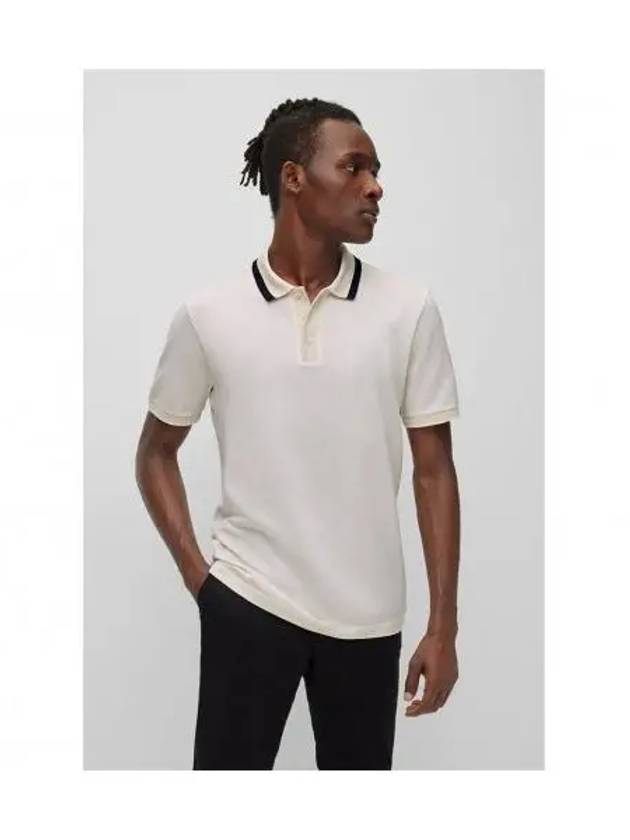 Striped collar cotton polo shirt 50477656 131 - BOSS - BALAAN 1