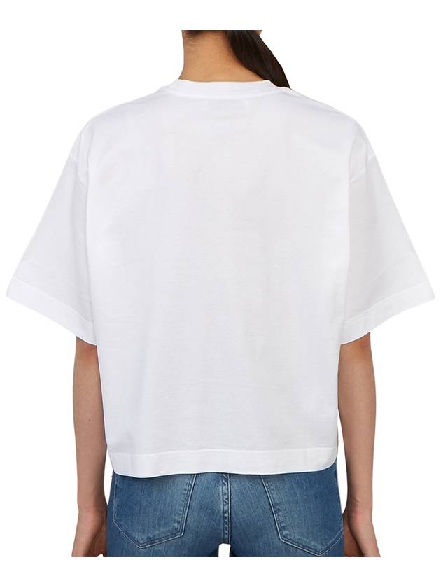 Embossed Logo Short Sleeve T-Shirt White - TORY BURCH - BALAAN 5