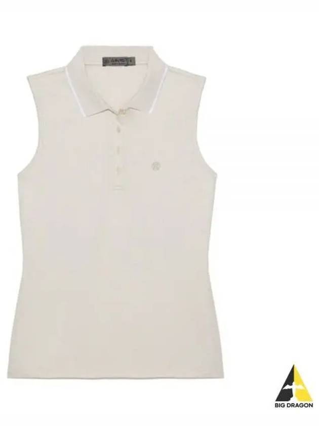 Polkadot Sleeveless Polo Shirt Beige - G/FORE - BALAAN 2