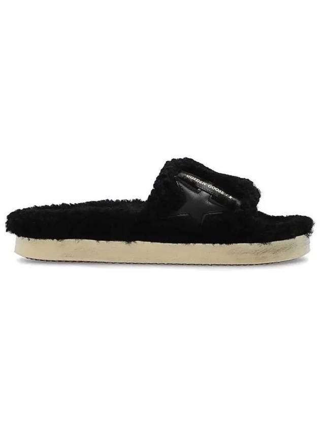 Leather Star Shearling Full Star Slippers Black - GOLDEN GOOSE - BALAAN 5