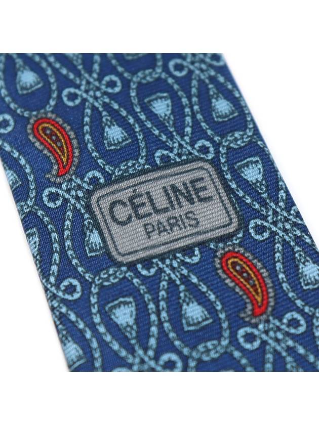 100 silk blue patterned tie - CELINE - BALAAN 6