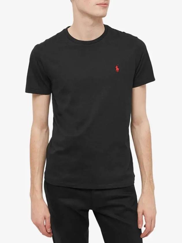 Men's Embroidered Pony Short Sleeve T-Shirt Black - POLO RALPH LAUREN - BALAAN 4