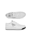 Women's Triangle Logo Leather Low Top Sneakers White - PRADA - BALAAN 2