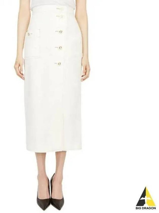 Women's Cotton Long A-Line Skirt White - GUCCI - BALAAN 2