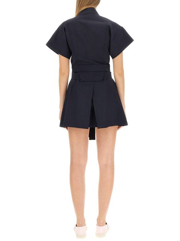 Mini Kimono Short Dress Midnight Blue - KENZO - BALAAN 4