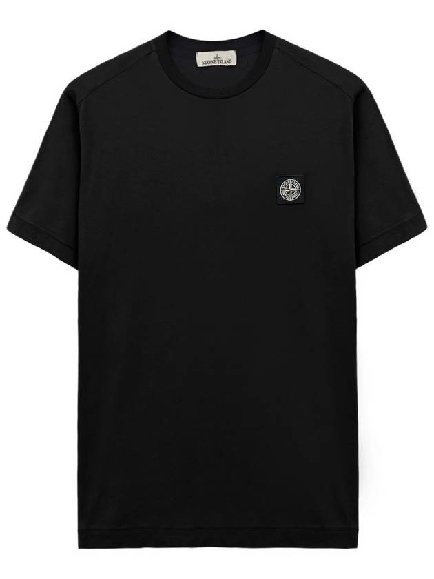 Logo Patch Short Sleeves T-Shirt Black - STONE ISLAND - BALAAN 2