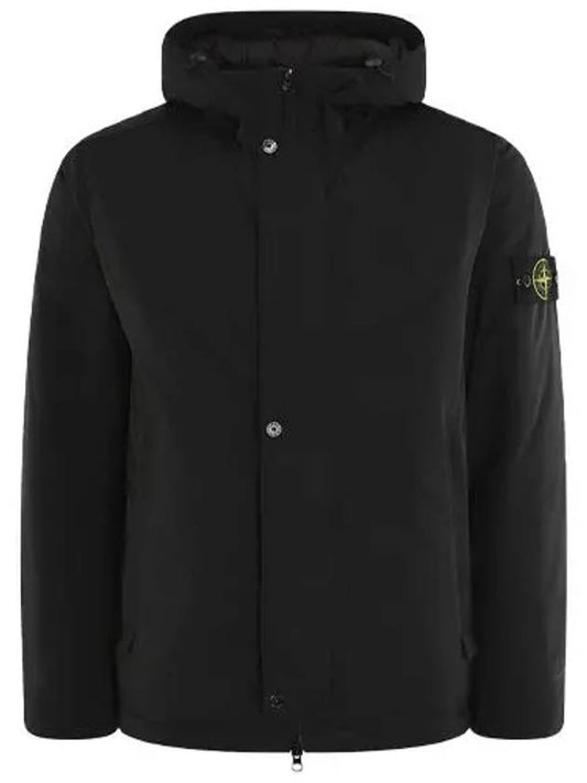 Techno Fabric Hooded Jacket Black - STONE ISLAND - BALAAN 2