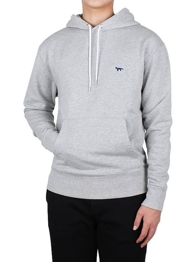 Navy Fox Patch Classic Cotton Hoodie Grey - MAISON KITSUNE - BALAAN 3