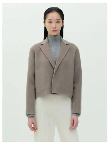 Women s Double Wool Cashmere Relaxed Fit Crop Jacket Cinder Melange Domestic Product GM0024090376799 - THEORY - BALAAN 1