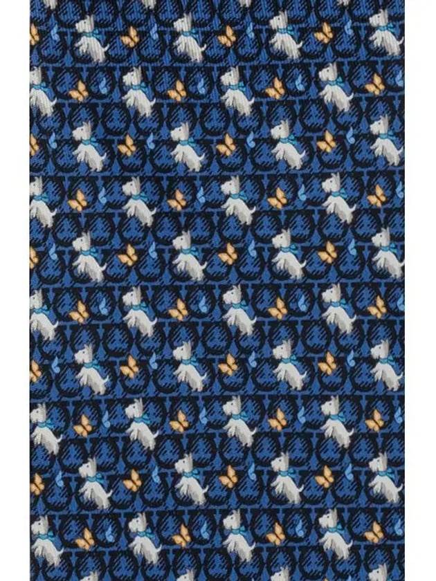 Silk Neck Tie Blue - SALVATORE FERRAGAMO - BALAAN 3