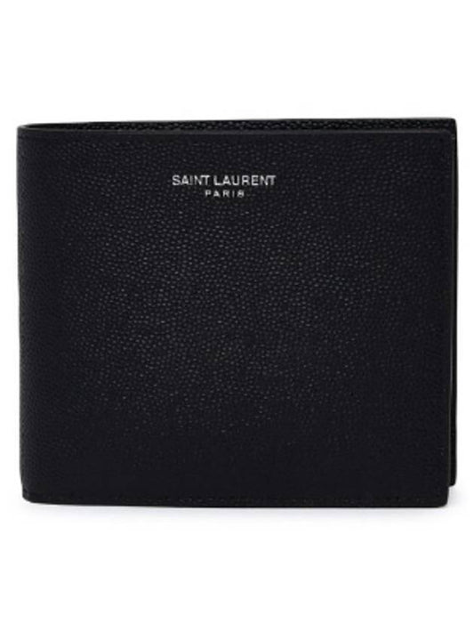 Logo East West Half Wallet Black - SAINT LAURENT - BALAAN 2