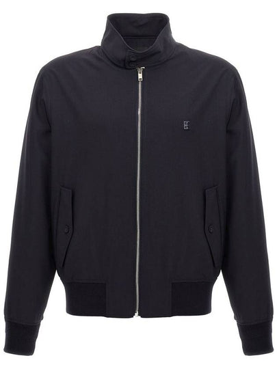 4G Detail Wool Poplin Harrington Zip-Up Jacket Night Blue Navy - GIVENCHY - BALAAN 2