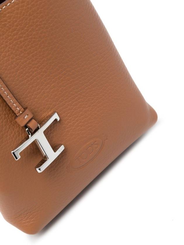 Micro Leather Mini Tote Bag Brown - TOD'S - BALAAN 7