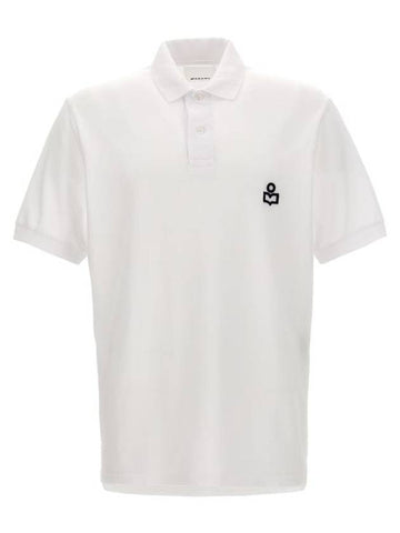 Afko Logo Cotton Polo Shirt White - ISABEL MARANT - BALAAN 1