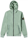 Men's Wappen Patch Softshell Zip Up Hoodie Green - STONE ISLAND - BALAAN 1