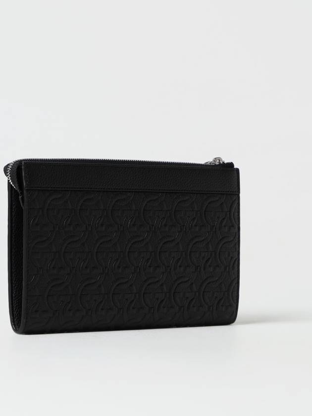 Embossed Logo Zipped Clutch Bag Black - SALVATORE FERRAGAMO - BALAAN 4