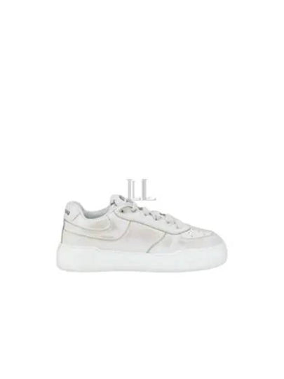 Women's Bleached Leather Low Top Sneakers White - MIU MIU - BALAAN 2