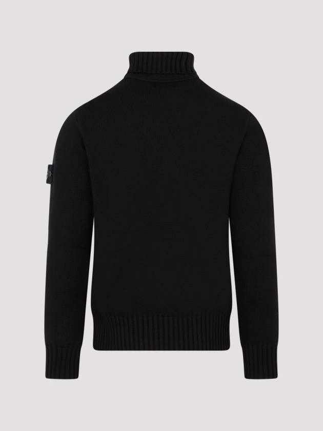 Wappen Patch Loose Fit Cotton Turtleneck Black - STONE ISLAND - BALAAN 3