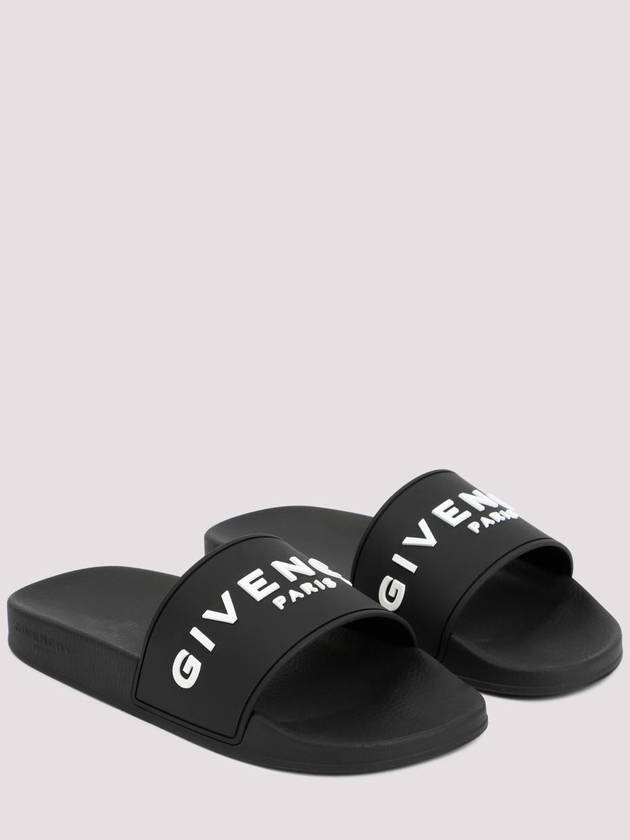 Logo Rubber Slide Slippers Black - GIVENCHY - BALAAN 4