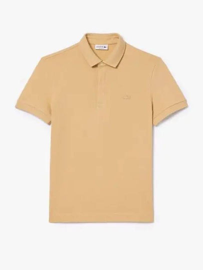 Men's Paris Regular Fit Stretch Cotton Pique Short Sleeve Polo Shirt Beige - LACOSTE - BALAAN 2