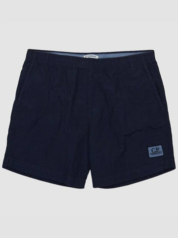 Logo Patch Flat Nylon Swim Shorts Navy - CP COMPANY - BALAAN 1