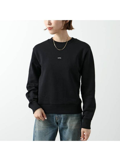 Boxy Micro Logo Sweatshirt Black - A.P.C. - BALAAN 2