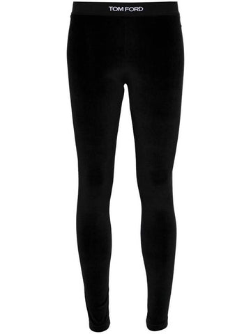 Tom Ford Stretch Lustrous Velour Signature Leggings Clothing - TOM FORD - BALAAN 1