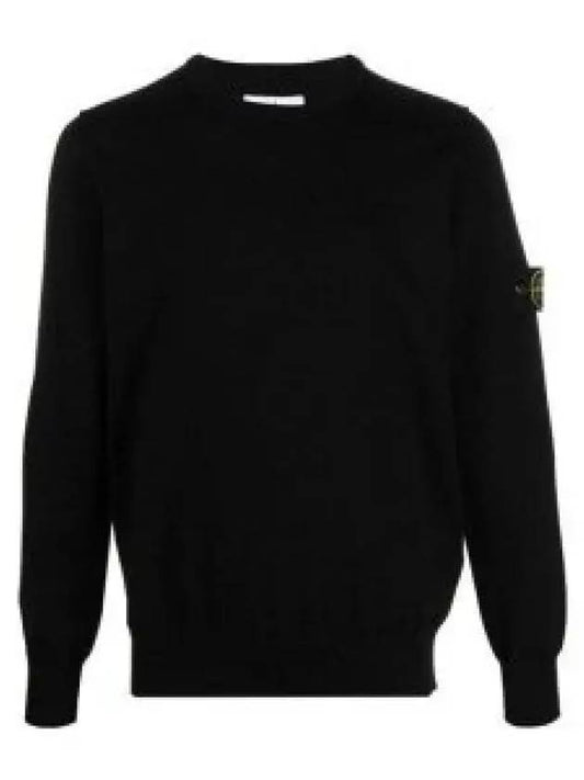 Crewneck Soft Cotton Knit Top Black - STONE ISLAND - BALAAN 2