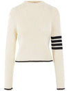 striped detail cable knit sweater FKA465AY1024 - THOM BROWNE - BALAAN 3