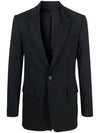 Virgin Wool Two-Button Jacket Black - AMI - BALAAN 2